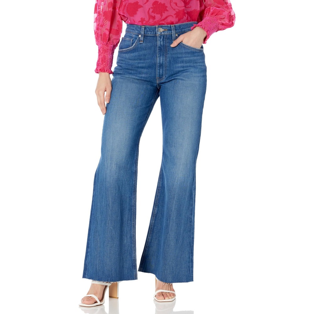 Hudson Jodie Jeans Blue Waters Wide Leg Raw Hem‎ Womens 30x29